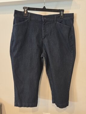 St. John's Bay Dark Blue Denim Capris for Women
